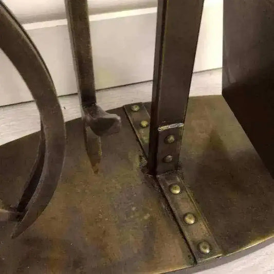 Burnished Brass Fireside Companion set of 4 Tools - The Farthing