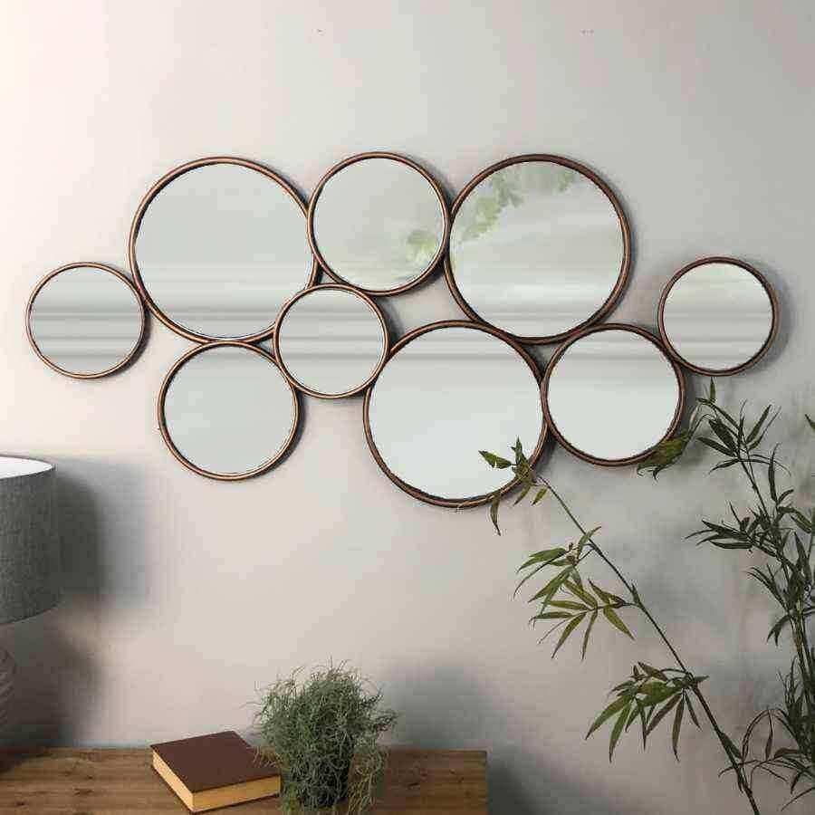 Copper Circles Decorative Mirror - The Farthing