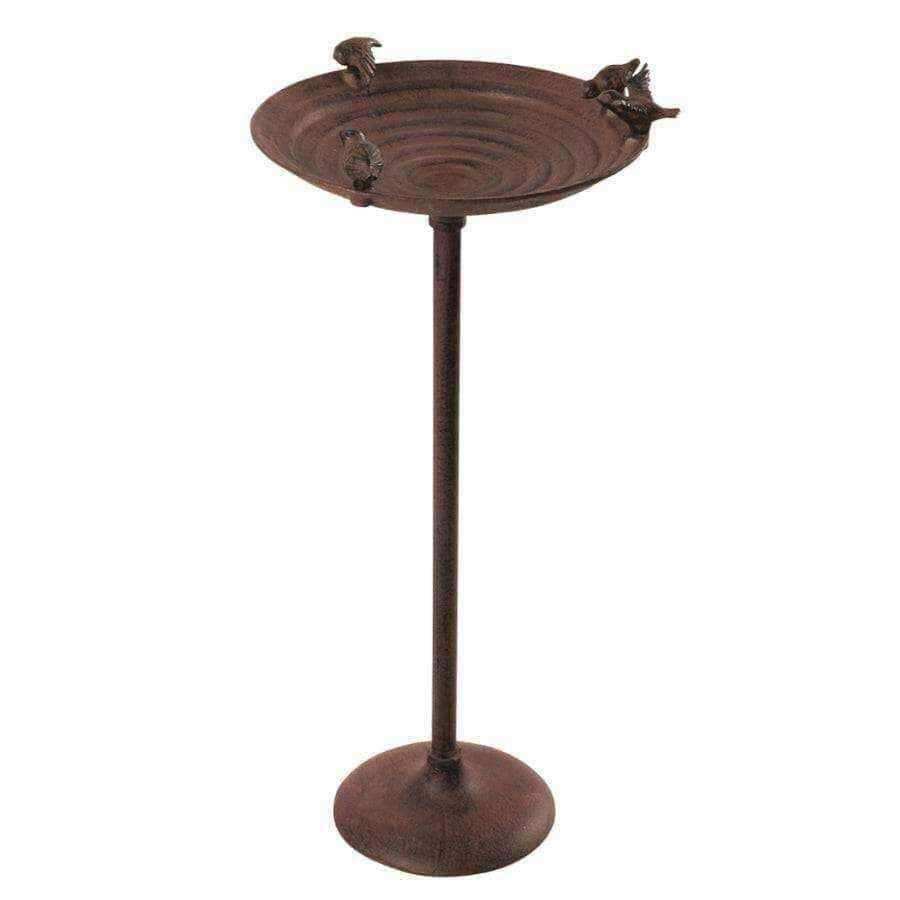 Distressed Cast Iron Bird Bath on Stand - The Farthing