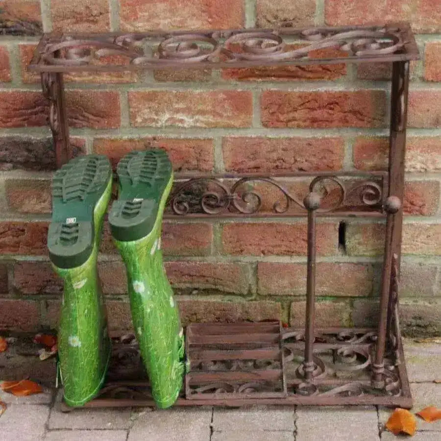 Distressed Cast Iron Outdoor Boot Rack