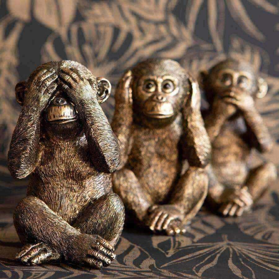 Distressed "No Evil" Chimpanzees - The Farthing