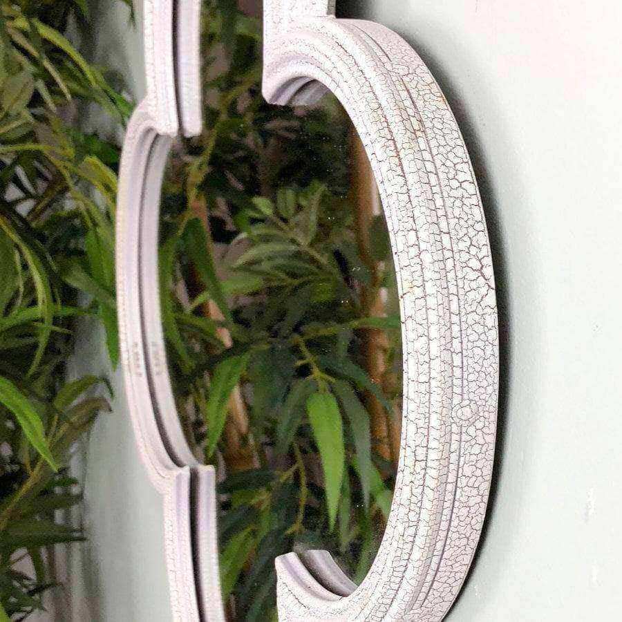 Distressed White Alhambra Outdoor Wall Mirror - The Farthing