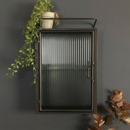 Dunster Glass & Metal Storage Wall Cabinet - The Farthing