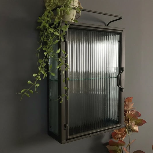 Dunster Glass & Metal Storage Wall Cabinet - The Farthing