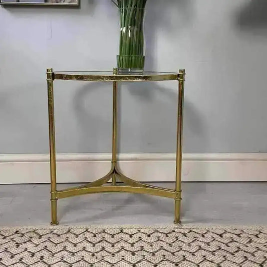 Elegant Round Glass Top Side Table - The Farthing