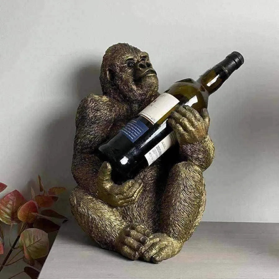 Golden Gorilla Wine Bottle Holder