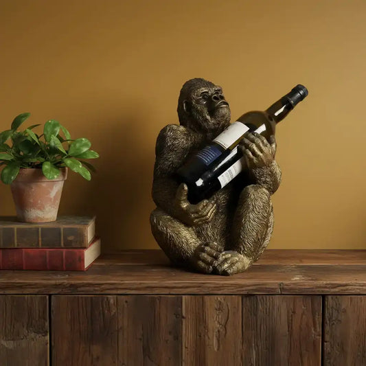 Golden Gorilla Wine Bottle Holder - The Farthing