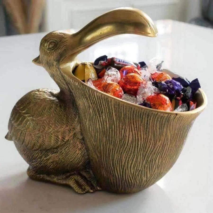 Golden Metal Pelican Dish - The Farthing
