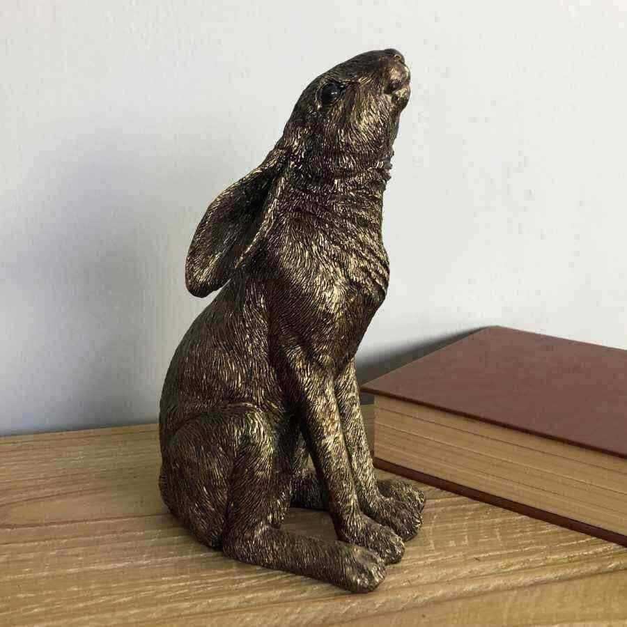Golden Poised Hare Ornament - The Farthing