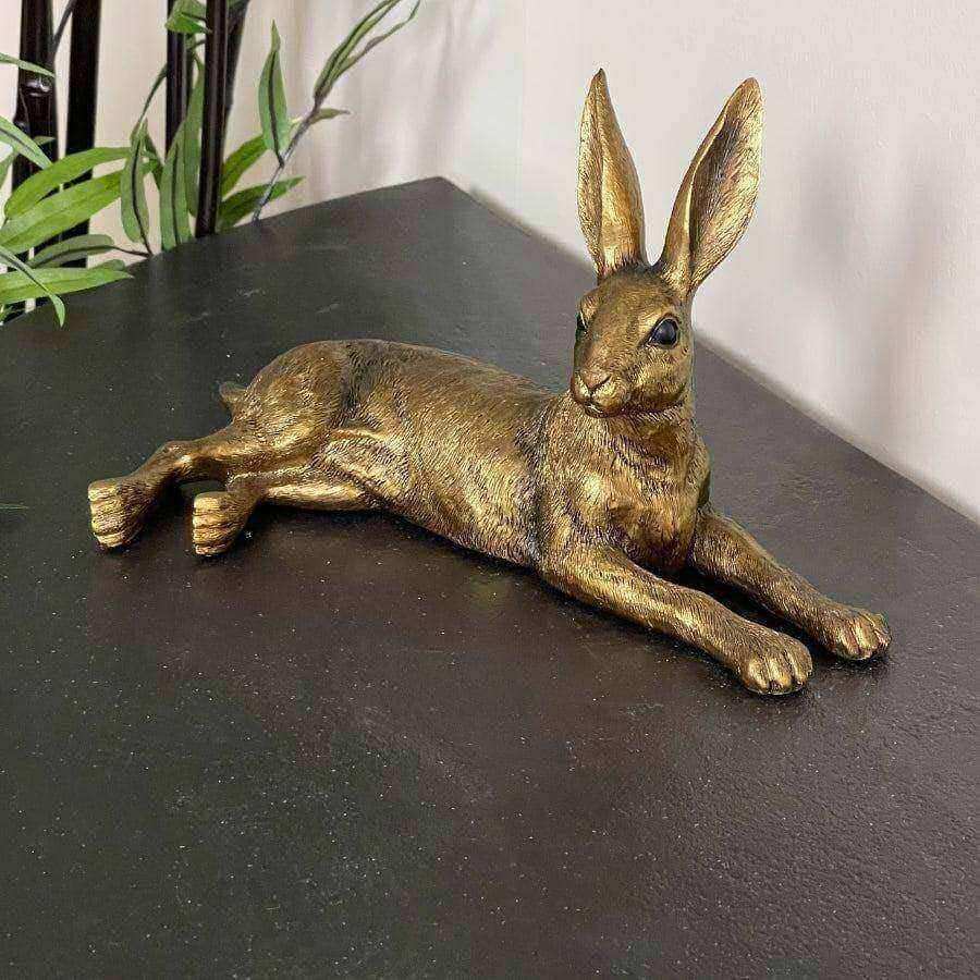 Golden Rustic Hare Ornament - The Farthing