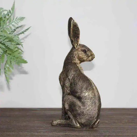 Golden Sitting Hare Ornament | Farthing
