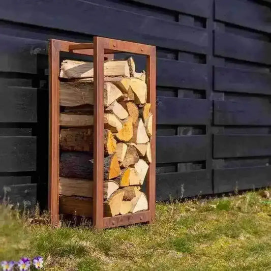 Industrial Inspired Oxidised Metal Log Store - The Farthing