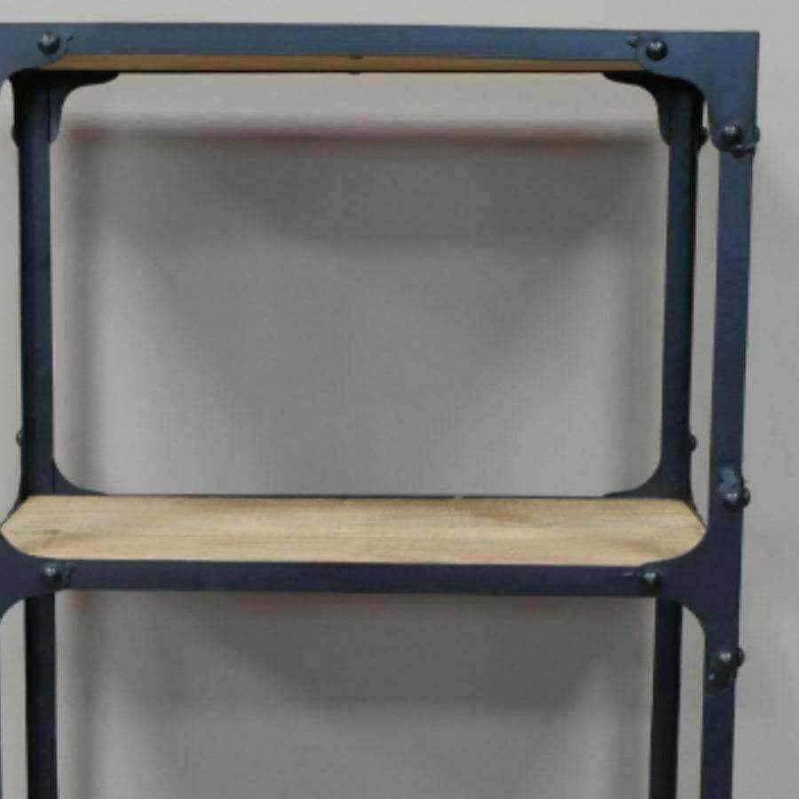 Industrial Metal and Wood Open Display Shelf Unit - The Farthing