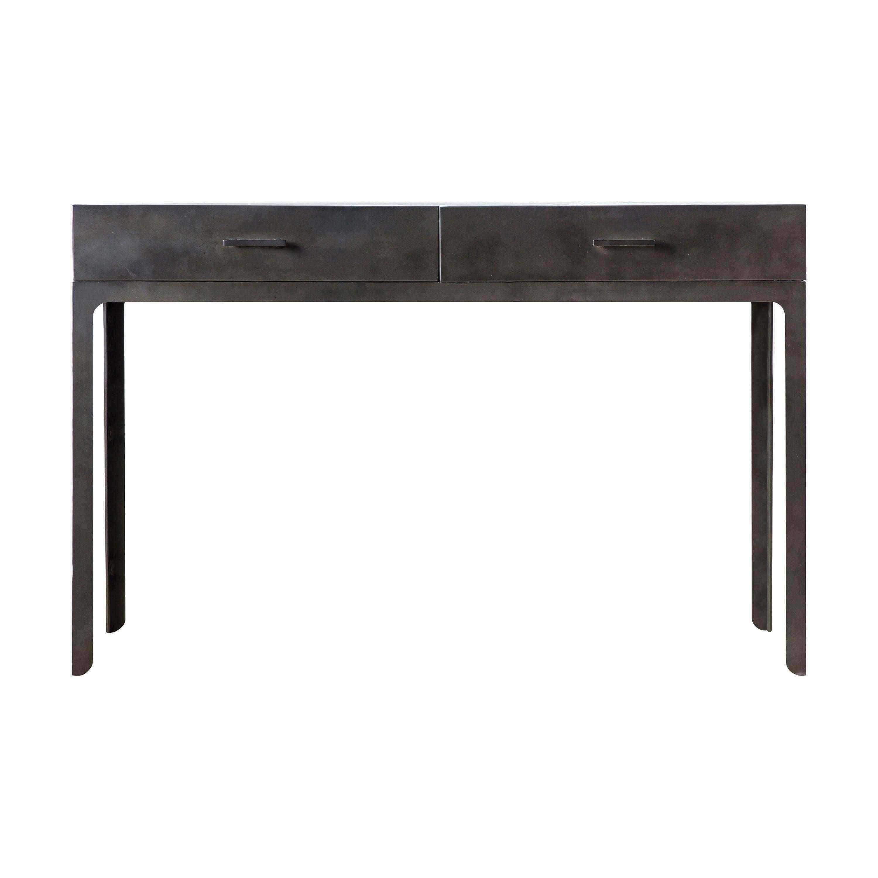 Industrial Styled Metal Pilsdon 2 Drawer Desk - The Farthing