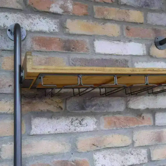 Industrial Wall Mounted Wine Bottle Shelf - The Farthing