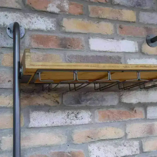 Industrial Wall Mounted Wine Bottle Shelf - The Farthing