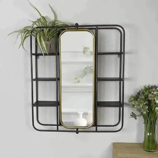 Industrial Wall Storage with Tilting Mirror - The Farthing