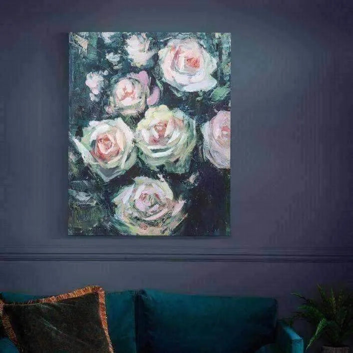 Large Pink Roses Wall Canvas - The Farthing