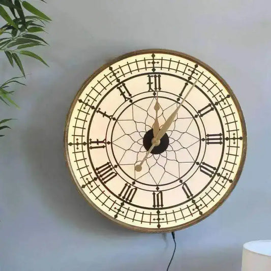 Light Up Led Gold Wall Clock - The Farthing