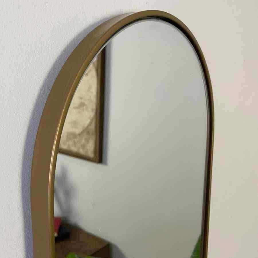 Long Slim Arched Top Gold Wall Mirror - The Farthing