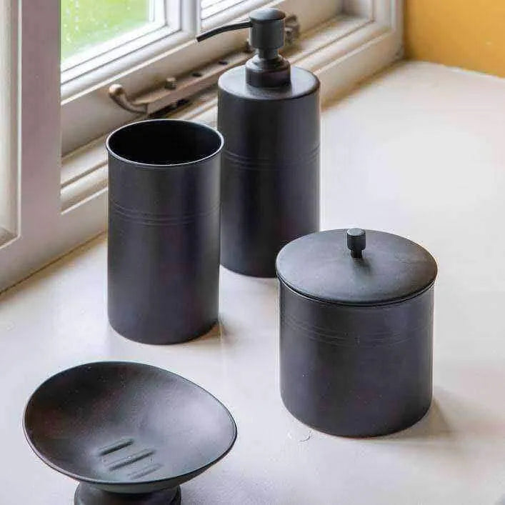 Mika Bathroom Set Matt Black of Four pieces - The Farthing