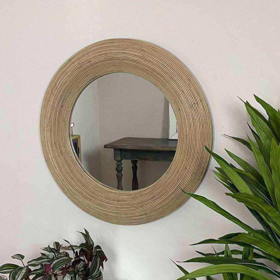 Natural Round Rattan Wall Mirror - The Farthing