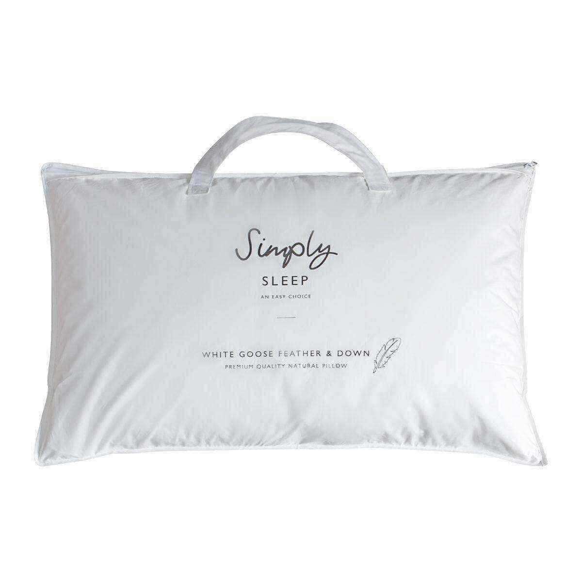 Perfect Sleep - 2 Pack White Goose Feather & Down Pillow Set - The Farthing