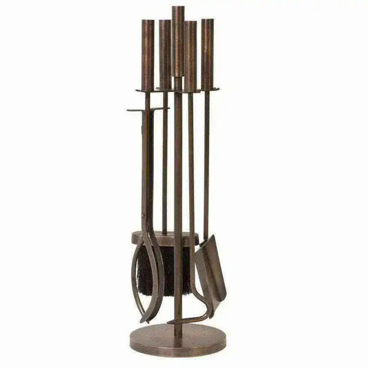 Round Antique Copper Companion Set - The Farthing