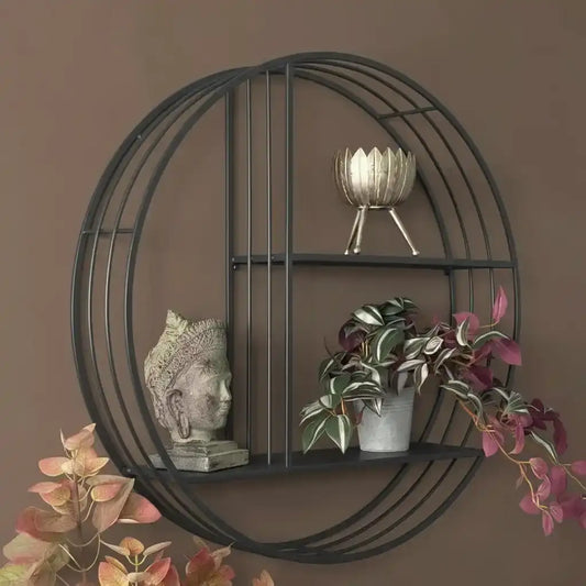 Round Metal Skeleton Wall Shelf - The Farthing