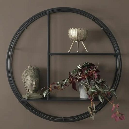 Round Metal Skeleton Wall Shelf - The Farthing