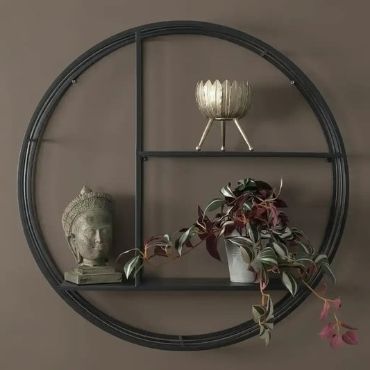 Round Metal Skeleton Wall Shelf - The Farthing