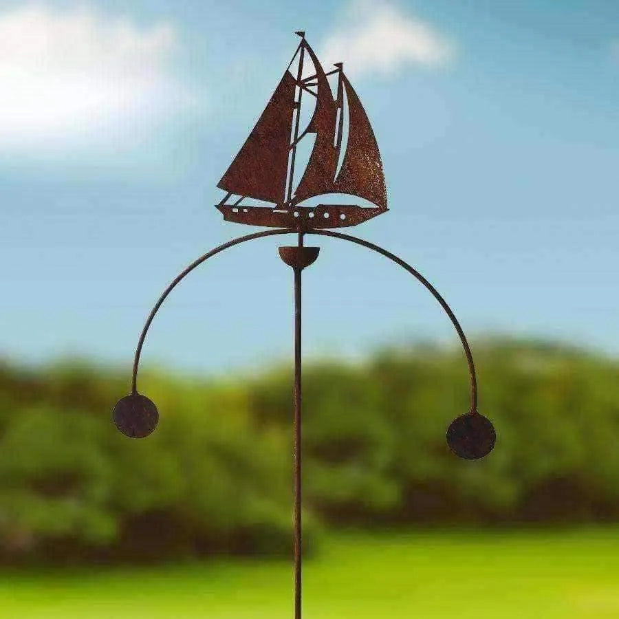 Rustic Metal Balancing Boat Garden Rocker - The Farthing