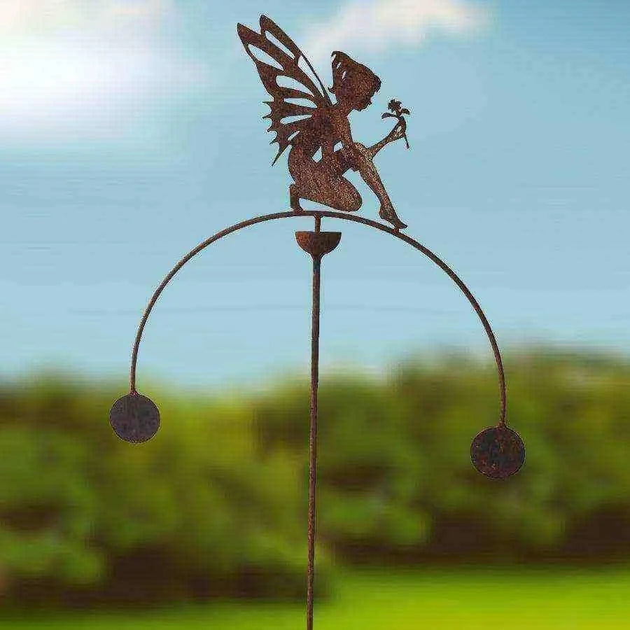 Rustic Metal Balancing Fairy Garden Rocker - The Farthing