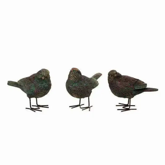 Rustic Verdigris Birds - Set of Three - The Farthing