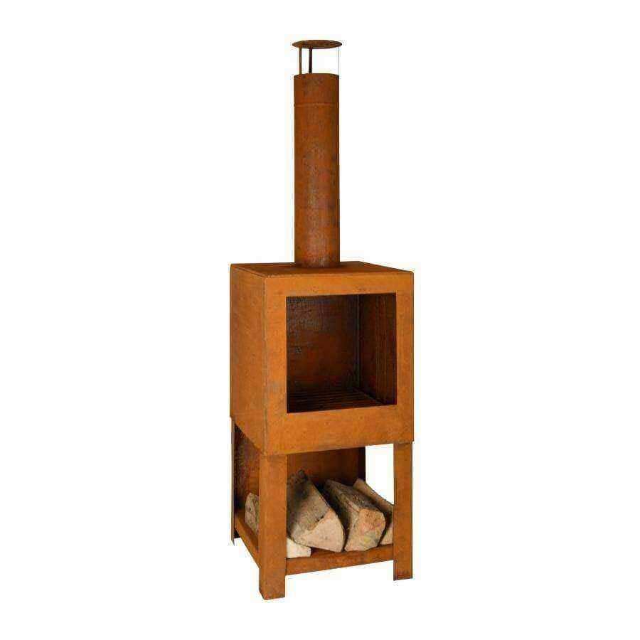 Rusty Steel Outdoor Heater - Square - The Farthing