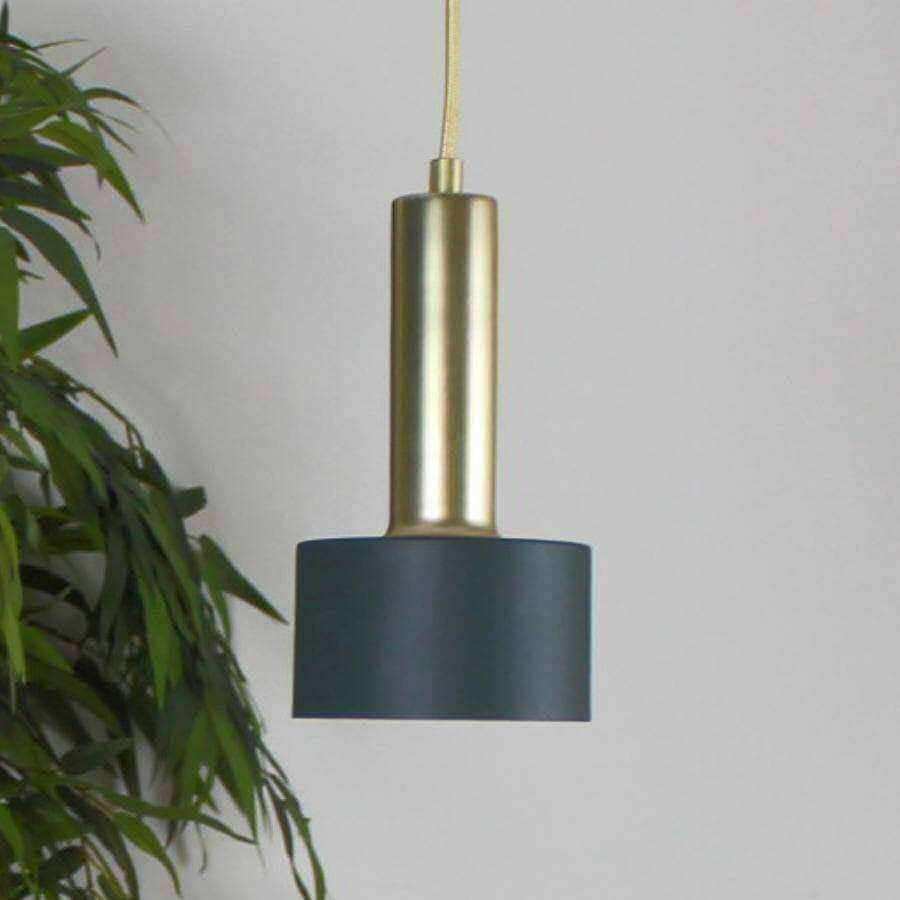 Small Green and Gold Pendant Light - The Farthing