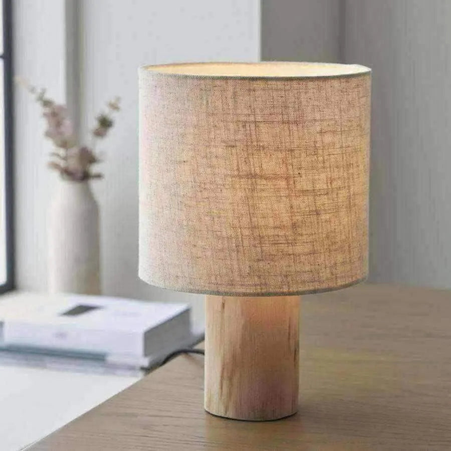 Small Wood and Shade Table Lamp - The Farthing