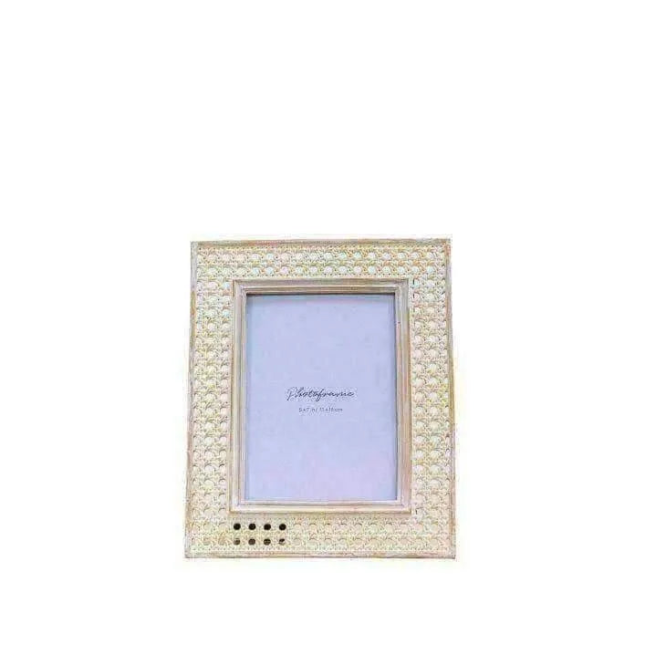 Stylish Rattan Effect Pattern Photo Frame - The Farthing