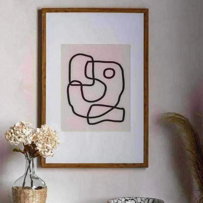 Tall Framed Abstract Line Print - The Farthing