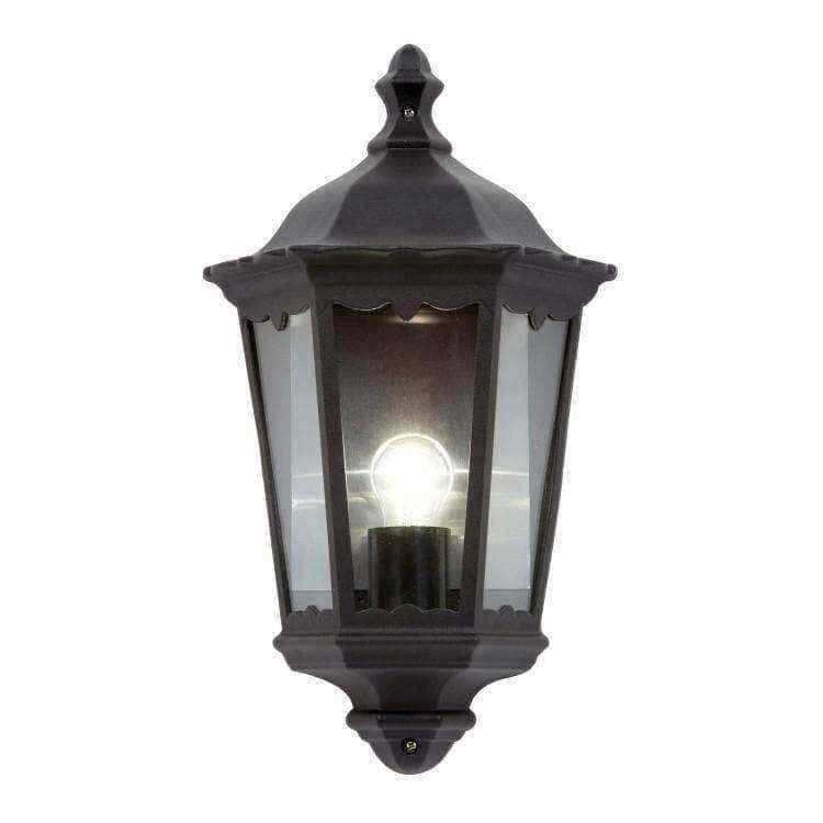 Traditional Black Metal and Glass Porch Light - The Farthing