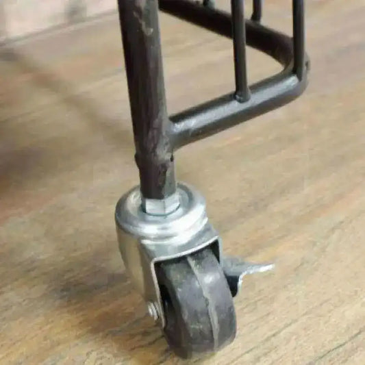 Wide Industrial Metal Shelf Trolley - The Farthing