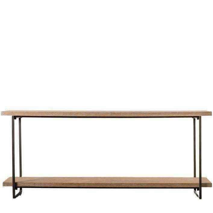 Wood and Metal 2 Tier Console Shelf Table - The Farthing