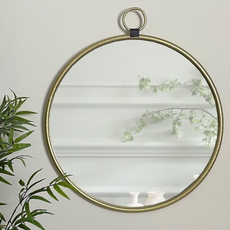 The Allure of the Gold Round Loop-Topped Wall Mirror