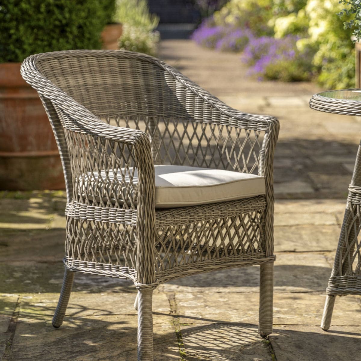 2 Seater PE Rattan Outdoor Bistro Set with Chairs & Round Table - The Farthing