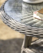 2 Seater PE Rattan Outdoor Bistro Set with Chairs & Round Table - The Farthing