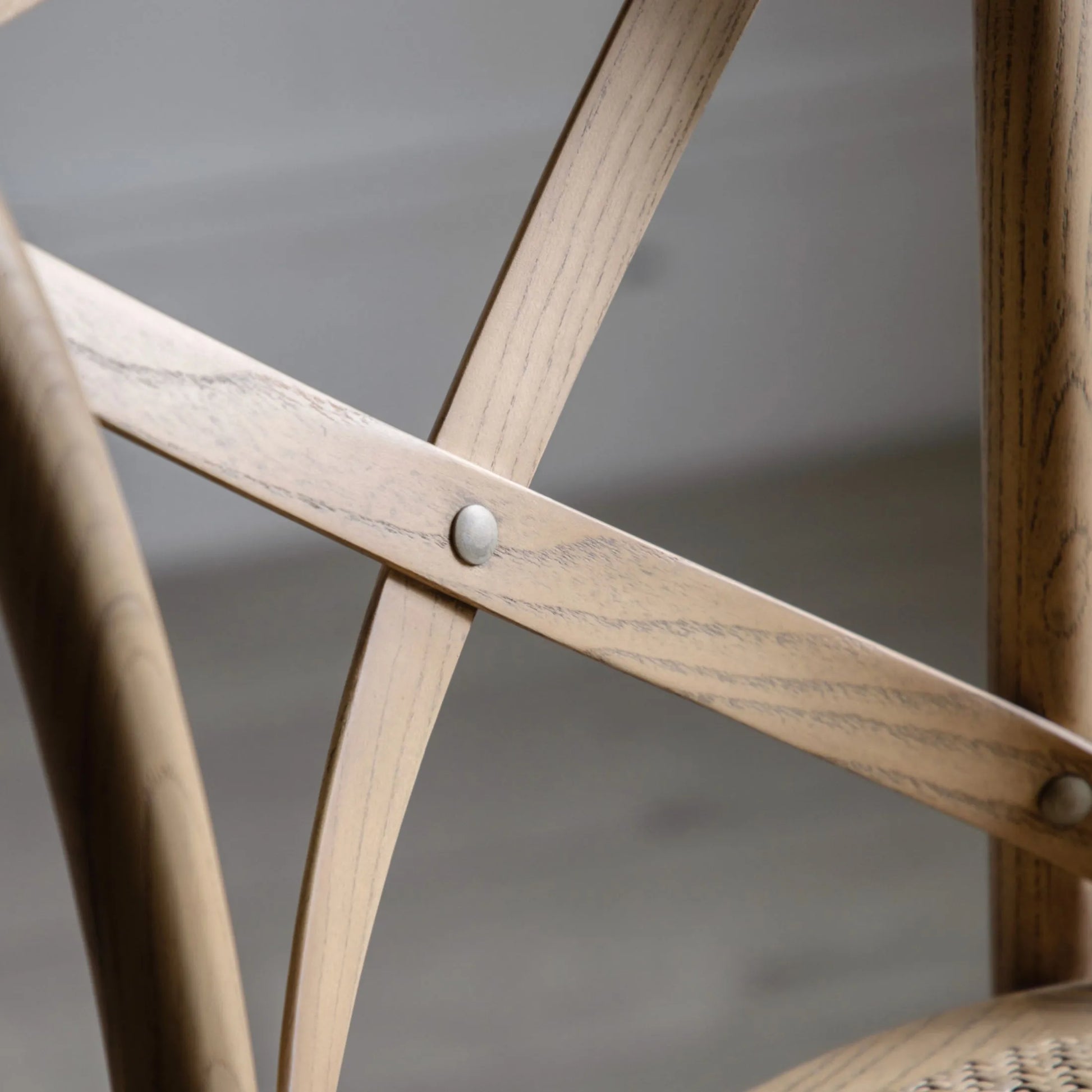 2 x Cross Back Oak Counter Stools - The Farthing