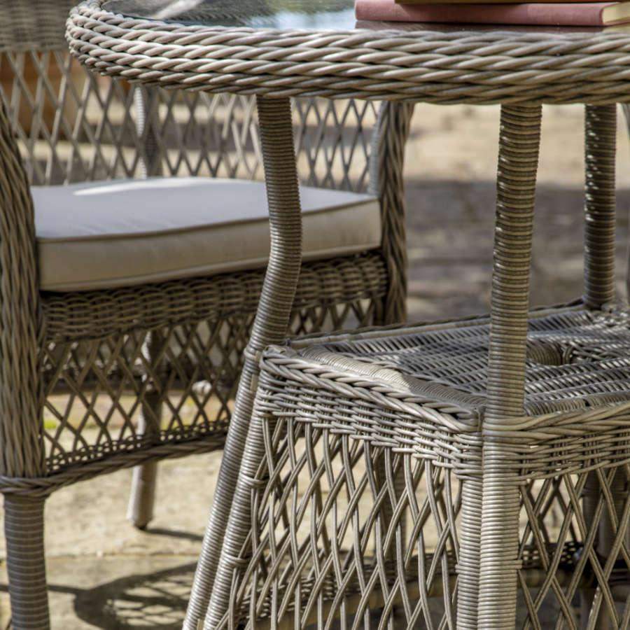 4 Seater PE Rattan Outdoor Dining Set with Chairs & Round Table - The Farthing