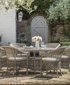 6 Seater PE Rattan Outdoor Dining Set with Chairs & Round Table - The Farthing