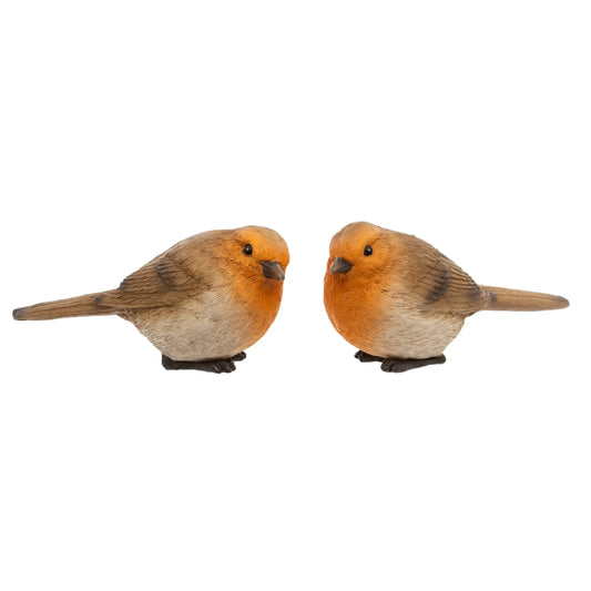 A Pair of Sitting Robin Ornaments