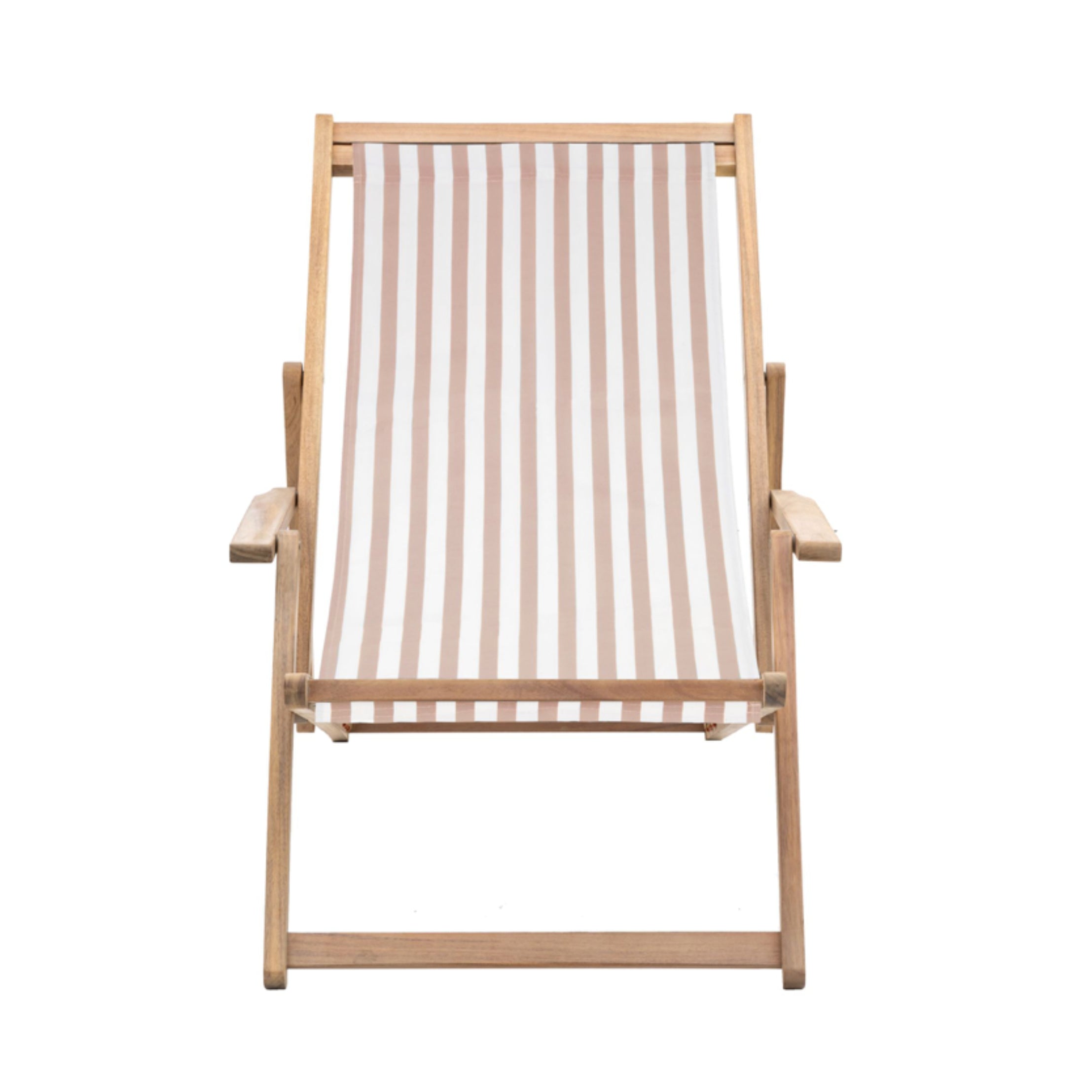 Acacia Wood Striped Clay Colour way Deck Chair 2